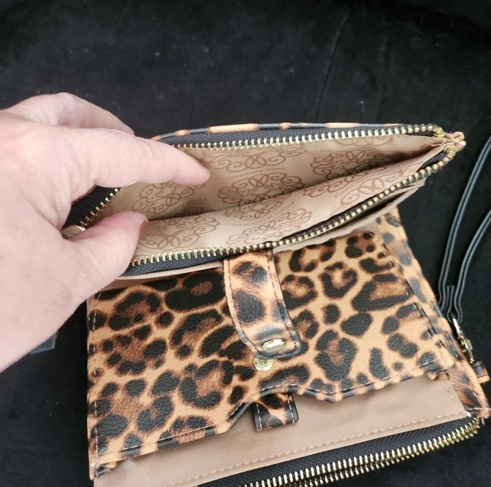 Enzo Angiolini Brown and Black Leopard Print Wallet